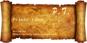 Printz Tibor névjegykártya